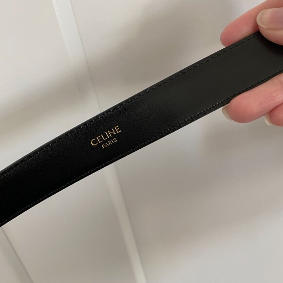 Celine Triomphe Belt in Black Taurillon Leather - Picture 6 of 6